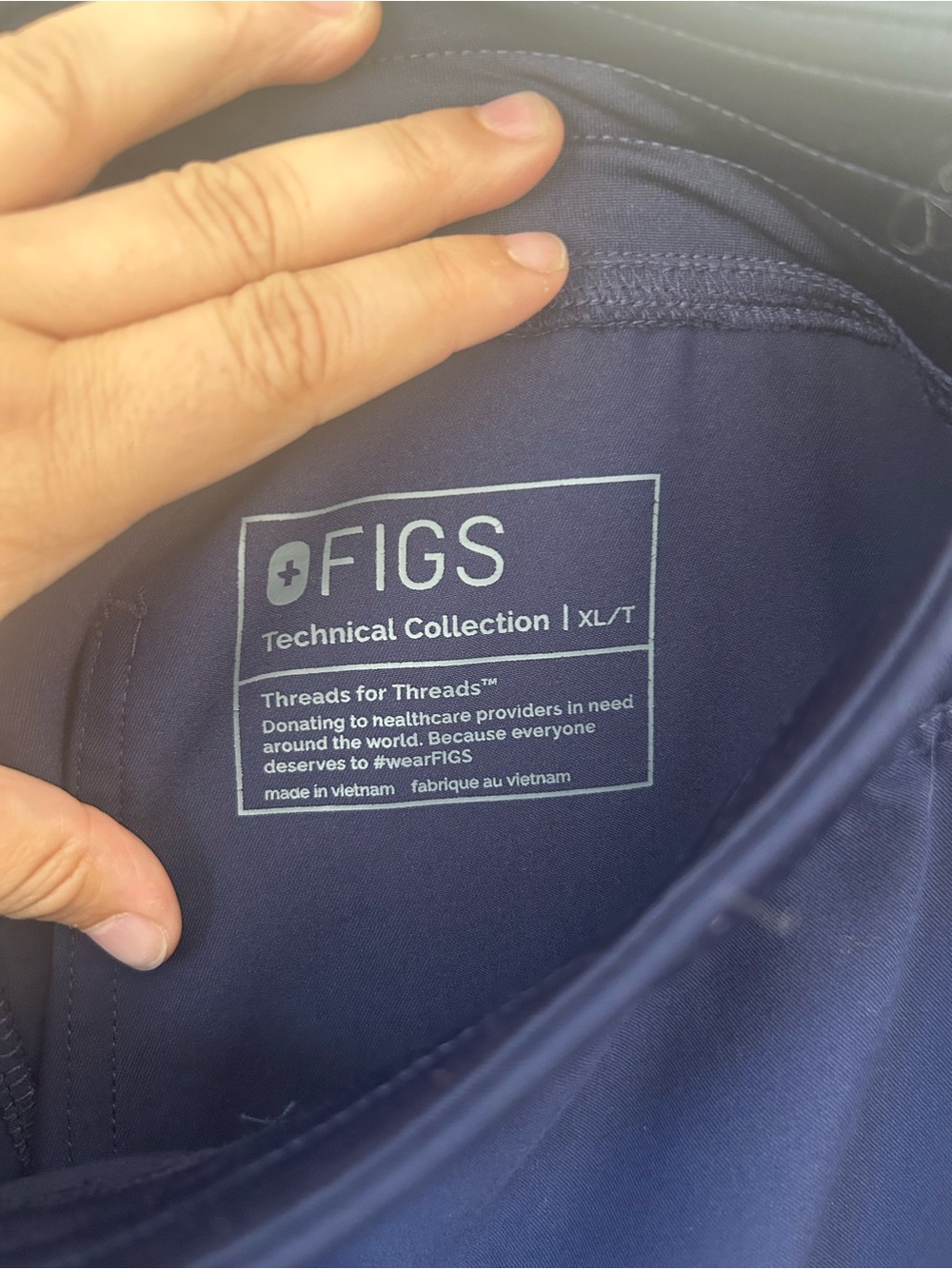 FIGS Technical Collection Navy Blue Scrub Pants - Size XL/T - Picture 5 of 7